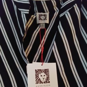 NWT Anne Klein Bias Stripe Drawstring Midi Dress!!